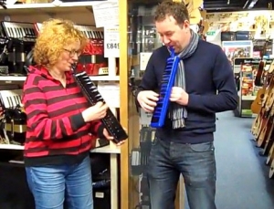 Karen Tweed pops into Birmingham shop for a tune!