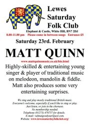 Matt Quinn gig @ Lewes Saturday Club