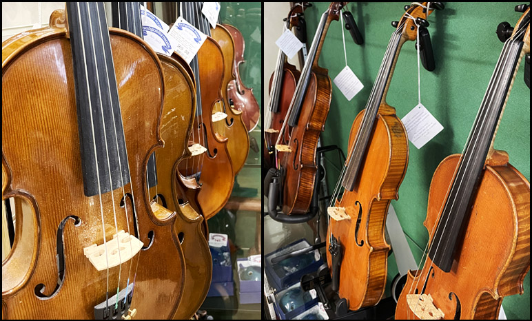 Vintage violins in central London