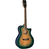 Cort GA-QF Auditorium Guitar. Blue Burst