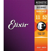 Elixir NanoWeb Guitar Set, Custom L, Bronze