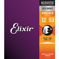 Elixir NanoWeb Guitar Set, Light, Bronze