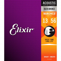 Elixir NanoWeb Guitar Set, Medium, Bronze