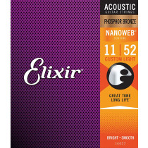 Elixir NanoWeb Guitar Set, Custom Light.Ph/Bz
