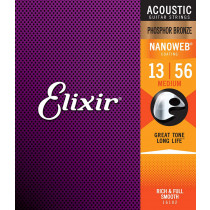 Elixir NanoWeb Guitar Set, Medium. Ph/Bronze