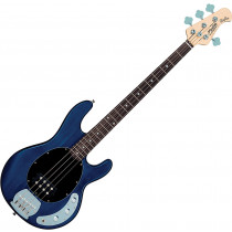 Sterling Sting Ray Ray4 Electric Bass Guitar, Tran Blue