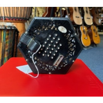 Lachenal 48 Button English Concertina, Ebony Ends, Domed Metal Buttons, Steel Reeds, Concert Pitch with del