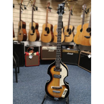 Vintage VVB4 ReIssued Violin Electric Bass Guitar, in Antique Sunburst Finish. In very good condition with 