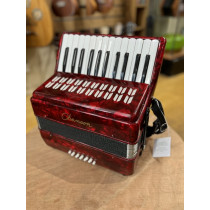 Chanson 12 bass piano accordion Red. With Case
