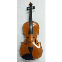 Probably Saxon 4/4 violin labelled Ralph Palmer London 1950. Two piece back broad flame amber varnish good 