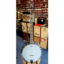 Ashbury AB-45 5 String Banjo, Mahogany Resonator, Rolled Brass Tone Ring, complete with hard case