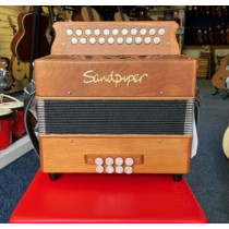 Sandpiper C/F Melodeon, 2 Voice, 1 bass end stop, complete with case