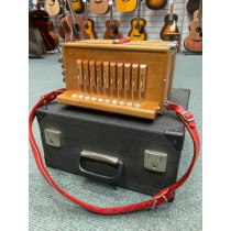 Acadia 4 Voice One Row Cajun Melodeon in C, 4 stops, made in Italy by Excelsior complete with hard case
