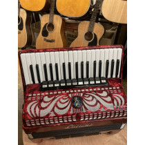 Luciano Piano Accordion (Weltmeister) 96b, 4vc, 11 coupler. Red. Lovely!
