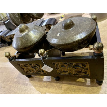 Kenong (Small, like a Bonang) X2 (Iron) from Javanese gamelan, on stand. COLLECTION ONLY