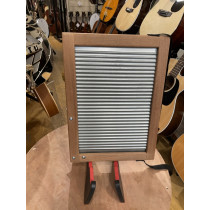 Washboard (Percussion Plus).  Metal ribs, with wood block and bell. 