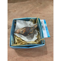 Bird Earth Ocarina, hand made and saggar fired with natural materials 