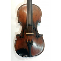 French Caussin School Violin c. 1890, one piece back, brown varnish w/case & bow