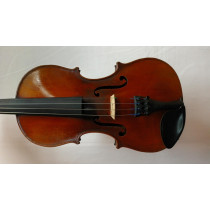 French 3/4 Violin, Copie de Stradivarius c1900, one piece back, brown varnish with bow and case