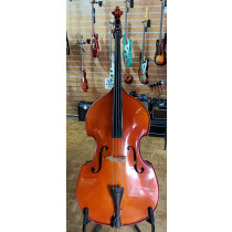 3/4 Michael Poller double bass with pickup, bow & bag. Some repaired cracks. 