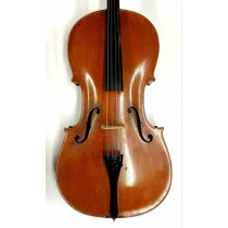 German cello 4/4 circa 1900 2 piece back, light flame, bow and hard case. Good condition. 