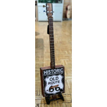 3 string electro-acoustic cigar box guitar, Route 66 box 