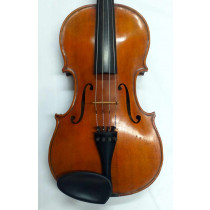 German 15 3/4inches viola, early 1900s, narrow flame, amber varnish, w/case and 2 bows