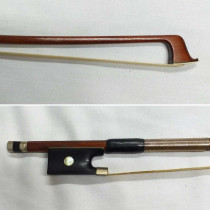 German Bausch School violin bow, nickel mounts, 1950s hexagonal stick