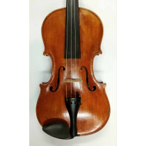 Modern 4/4 violin labelled daniel moinel. One piece back, Amber varnish, good condition with case & bow