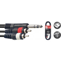 Stagg S Series 3m Y-Cable, Jack/RCA (m/m)