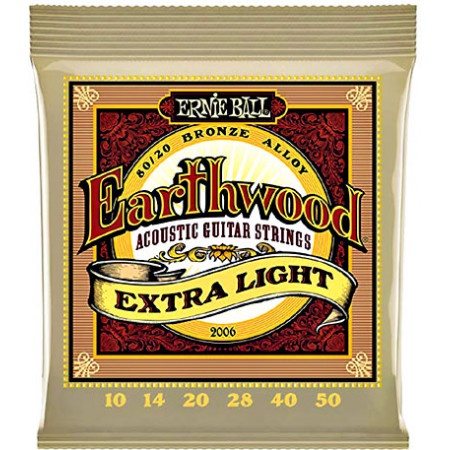 Ernie Ball Earthwood Guitar Strings Bronze, Ex Ligh