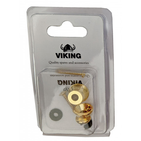 Viking GSB-10G Gold Colour Strap Buttons, Pair