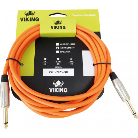 Viking VGL-2023-OR Orange Guitar Lead 3m SS